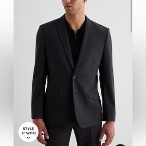 [Express] NWT Slim Charcoal Wool-Blend Modern
Tech Suit Jacket